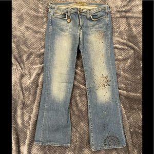 EC Hippie gold and bronze embellished jeans sz30/11